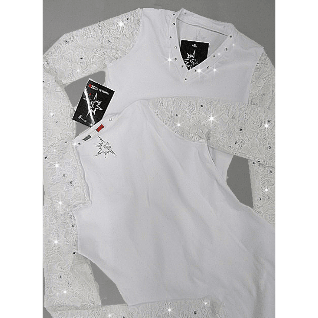 V-ringad Spetstopp Vit