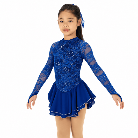 609 Sequin Lining Dress Royal blue - Tinas Figure Skating Shop