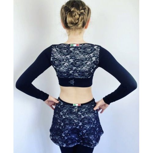 Lace Skirt Bicolor Svart & vit