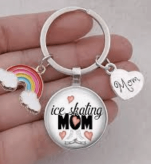 Ice Skating Mom Keychain