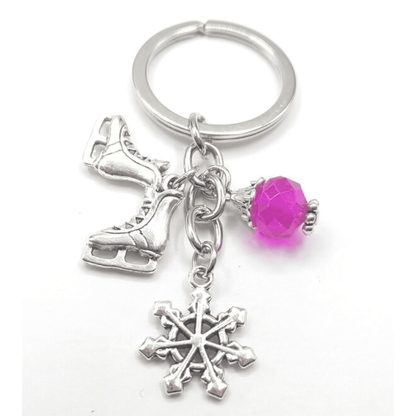 Snow Flake Ice Skate Nyckelring - Tinas Figure Skating Shop