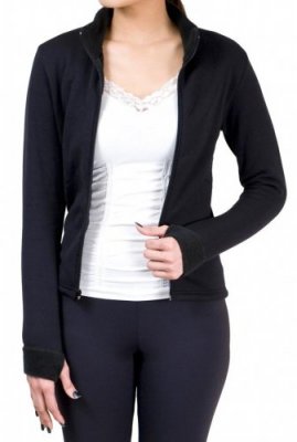 Svart fleecefodrad jacka